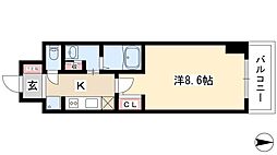 ELSTANZA徳川 1Kの間取図画像