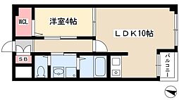 パークアベニュー東山 1LDKの間取図画像
