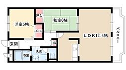 デナリKZ 2LDKの間取図画像