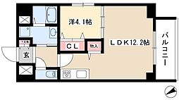 グランデューク新栄 1LDKの間取図画像