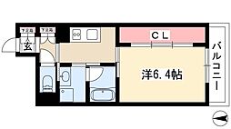 グランドゥール千種 1Kの間取図画像
