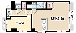 ノーブル臼井 1LDKの間取図画像