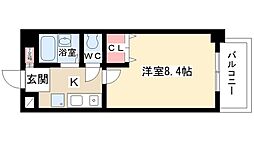 シテイライフ高社 1Kの間取図画像