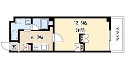 エクセレント本山 1Kの間取図画像