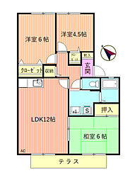 リヴェール新磯野 3LDKの間取図画像