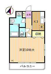 クレスト 1Kの間取図画像