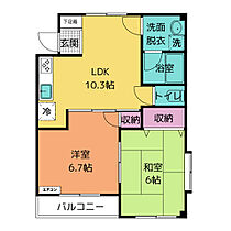 シャモニー 205 ｜ 富山県富山市婦中町田島（賃貸マンション2LDK・2階・46.10㎡） その2