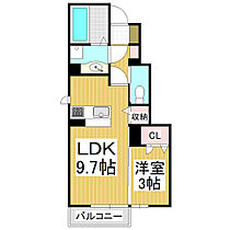 エ・リジエール　クラ  ｜ 長野県松本市井川城3丁目（賃貸アパート1LDK・1階・34.48㎡） その2