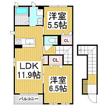 コンフォール横田  ｜ 長野県松本市横田2丁目（賃貸アパート2LDK・2階・57.64㎡） その2