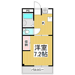 コーポ美鈴 1Kの間取図画像