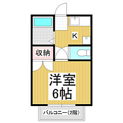 両下ハイツ 1Kの間取図画像