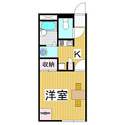 レオパレスフロンティア 1Kの間取図画像