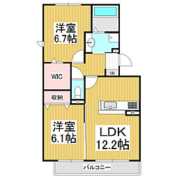 VillaReve 2LDKの間取図画像