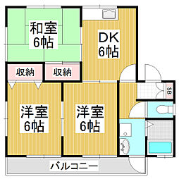 メゾニティ牧野C 3DKの間取図画像