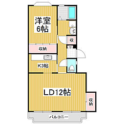 ハイツ岡田 1LDKの間取図画像