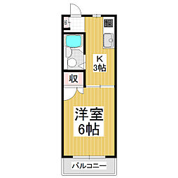 コーポサカエ 1Kの間取図画像