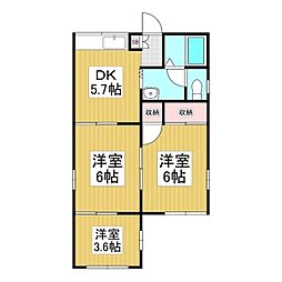 サンハイツ 3DKの間取図画像