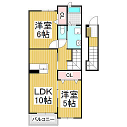 フランメゾン 2LDKの間取図画像