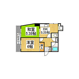 マンション源池 2DKの間取図画像