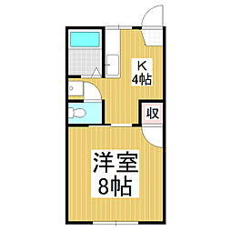 フレグランスサンク 1Kの間取図画像