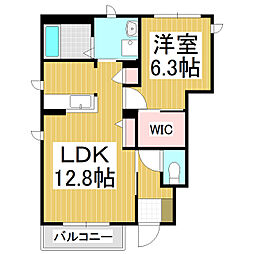 ディアコートFB 1LDKの間取図画像
