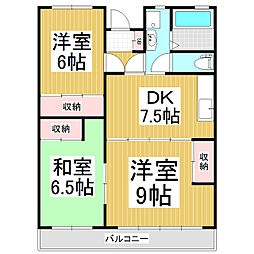 ホワイトパレス 3DKの間取図画像