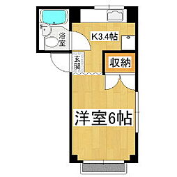 アメニティミネムラ 1Kの間取図画像