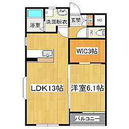 メルベージュN 2LDKの間取図画像