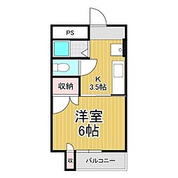 ルミエール 1Kの間取図画像