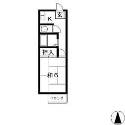 コーポみさと 1DKの間取図画像