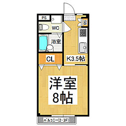マンションAKKパオ 1Kの間取図画像