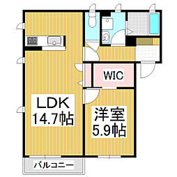デローザ 1LDKの間取図画像