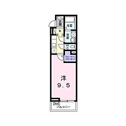 マスカレード2 1Kの間取図画像