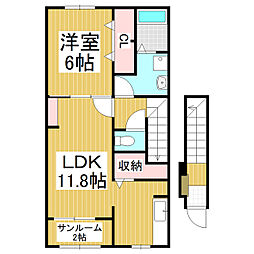 カーサヴェルデ 1LDKの間取図画像