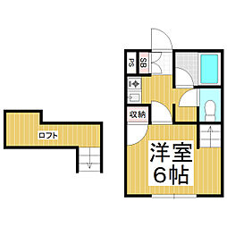 プラザドゥ・メラA 1Kの間取図画像