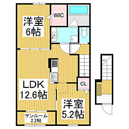 グランドソレーユ 2LDKの間取図画像