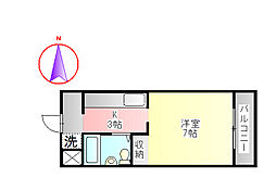 アビタシオンK5 1Kの間取図画像