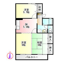 ベーシックハウスC 3DKの間取図画像