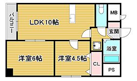 ＹＳビル 301 ｜ 福岡県北九州市小倉北区吉野町（賃貸マンション2LDK・3階・42.66㎡） その2