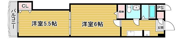 木下鉱産ビル 802｜福岡県北九州市小倉北区三萩野1丁目(賃貸マンション2K・8階・31.97㎡)の写真 その2