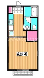 グリーンリーブスタチバナA 1Kの間取図画像