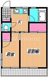 第二桜荘 2Kの間取図画像