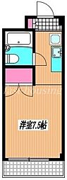 トラスティふじの木 ワンルームの間取図画像