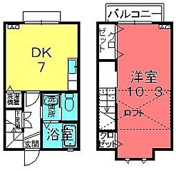 メゾフォルテ238 2階1DKの間取り