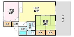 フォレストパーク 1階2LDKの間取り