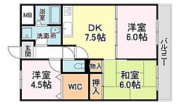 カーサ・サンパティック 3DKの間取図画像
