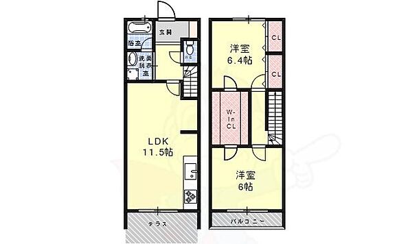 ブランシェ・ア・ミュー ｜愛知県名古屋市昭和区広路本町５丁目(賃貸テラスハウス2LDK・1階・66.24㎡)の写真 その2