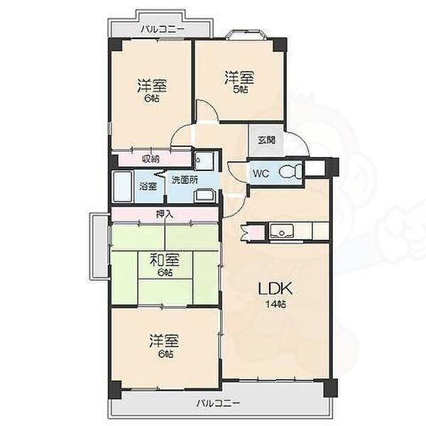 いづみハイツ平池 301｜愛知県名古屋市名東区社が丘４丁目(賃貸マンション4LDK・3階・83.04㎡)の写真 その2