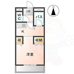 ネクステージ 2階ワンルームの間取り