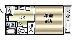 翠明ビル明月 1DKの間取図画像